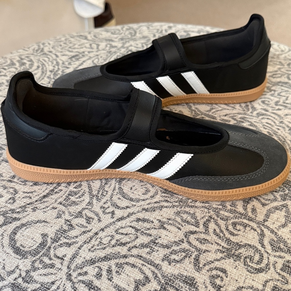 Adidas Black and White Strap Sneakers - Picture 2 of 6